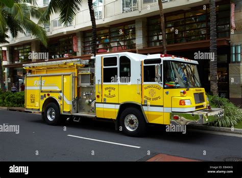 Fire truck, Waikiki, Honolulu, Oahu, Hawaii, USA Stock Photo, Royalty Free Image: 75695748 - Alamy