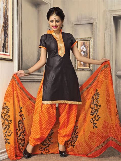 Black Cotton Suit with Patch Work - Regular Wear | Traditional indian dress, Cotton suit ...