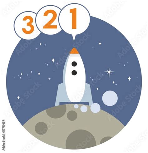 Rocket Launch Countdown Vector Graphic Stock Vector | Adobe Stock