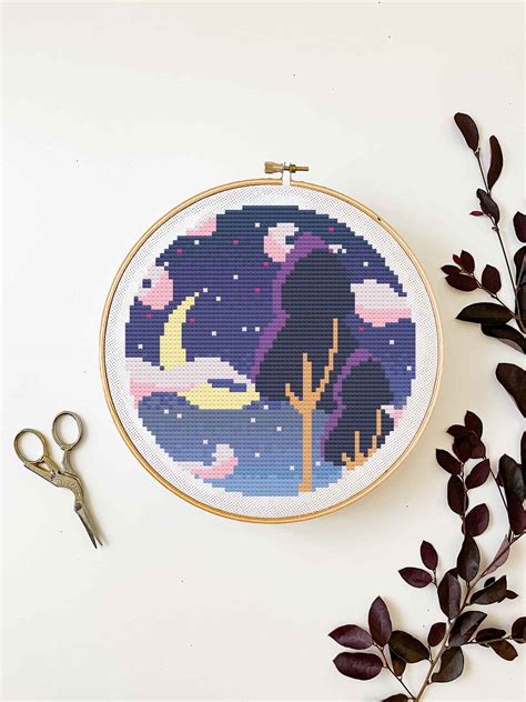 Purple Moonlight | Cross Stitch Pattern • Ugly Duckling House