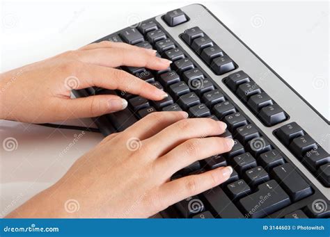 Hands on keyboard stock image. Image of press, secretary - 3144603