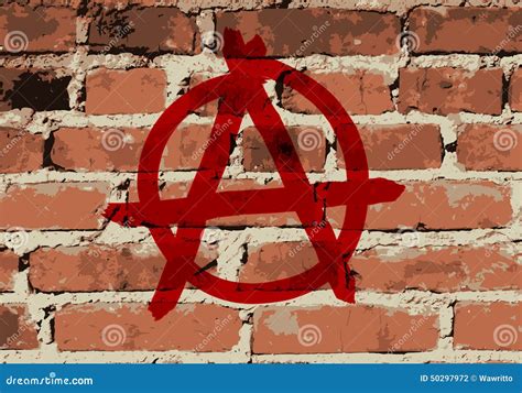 Anarchy Sign on Brick Wall Texture, Stock Illustration - Illustration of rough, revolution: 50297972