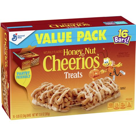 Honey Nut Cheerios Cereal Treat Bars, Value Pack, 16 Ct - Walmart.com | Honey nut cheerios ...