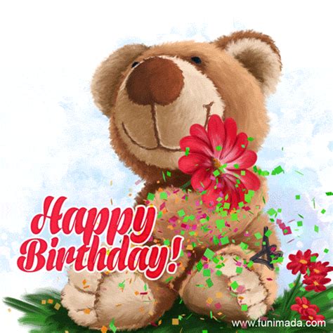 Happy Birthday Soft Teddy Bear Birthday Wishes Greeting Card ...