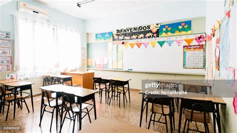 Empty Primary School Classroom High-Res Stock Photo - Getty Images