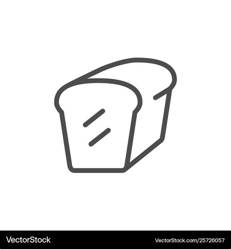 Bread loaf line outline icon Royalty Free Vector Image