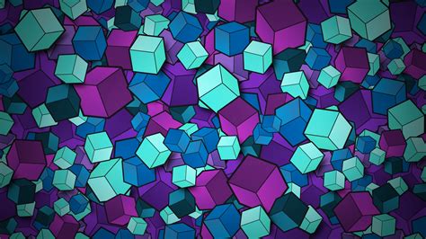 3D cubes Wallpaper 4K, Colorful, Geometric, Patterns