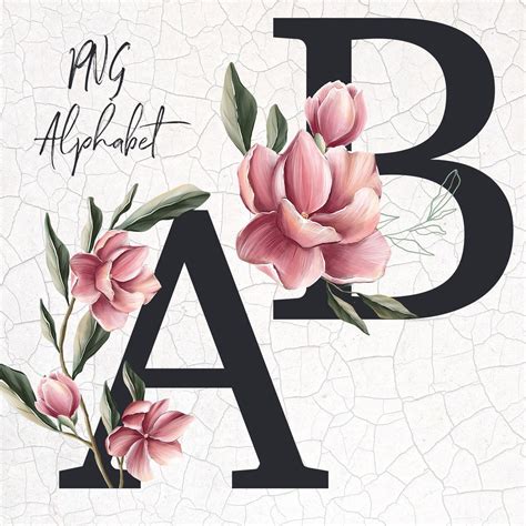 Alphabet Clipart Floral Alphabet Doodle Letters Png Floral - Etsy | Doodle lettering, Watercolor ...