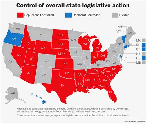 Record GOP dominance of state legislatures — all in one map ...