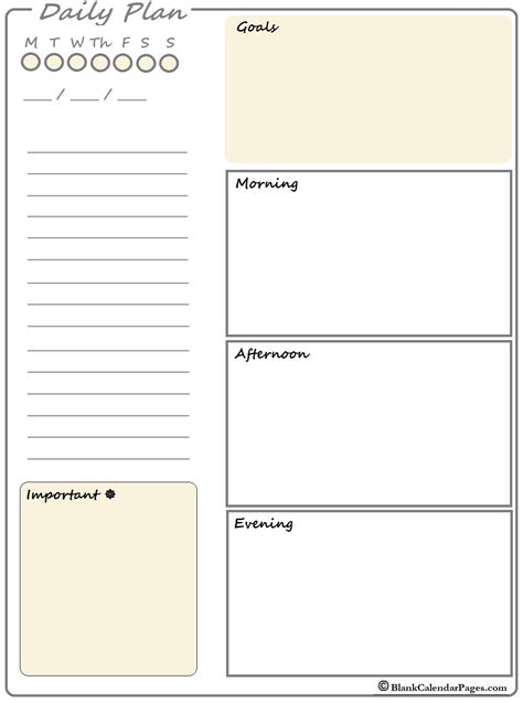 Printable Blank Daily Schedule Template - Sampletemplate.my.id