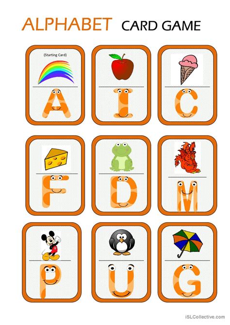 Card Games: Alphabet Game (24 cards)…: English ESL worksheets pdf & doc