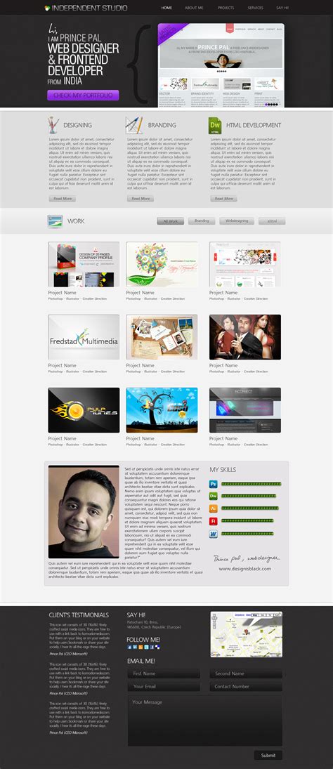 One Page Portfolio Template by princepal on DeviantArt