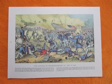 1960 Currier & Ives Civil War Print - Battle of Fredericksburg ...