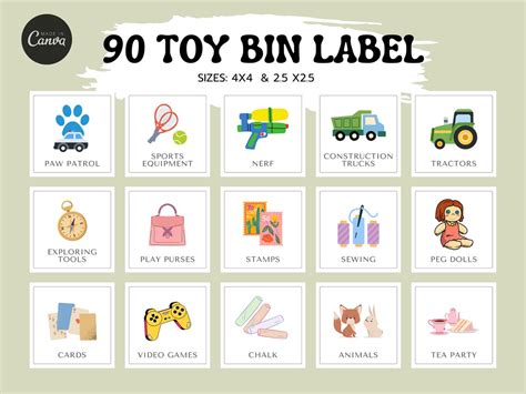 Toy Bin Labels Pictures Editable Toy Organization Playroom Storage Kindergarten Classroom Label ...