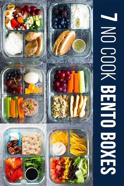 7 no cook lunch box recipes that you can prep in under 30 minutes! These adult lunch box ideas ...