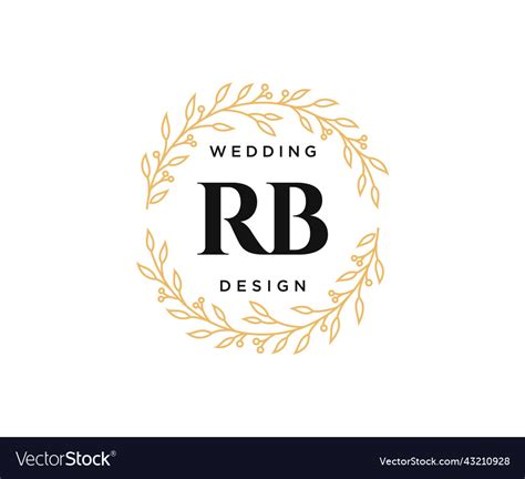 Rb initials letter wedding monogram logos Vector Image