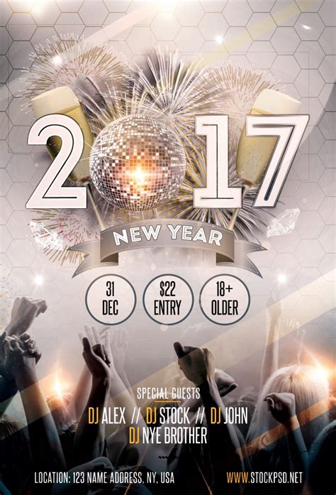 New Year Party Free PSD Flyer Template - PSDFlyer