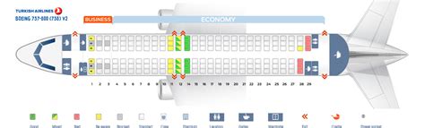 Seat map Boeing 737-800 Turkish Airlines. Best seats in the plane