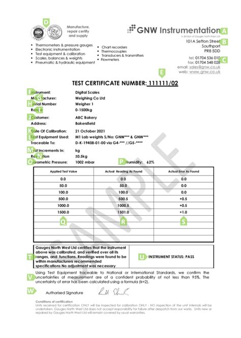 Calibration Certificate | Multimeter Calibration Certificate