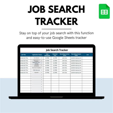 Job Tracker Spreadsheet Google Sheets Template - Etsy