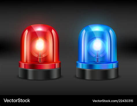 Police siren realistic pictures of fire or Vector Image