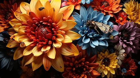 Art flowers pattern HD 8K wallpaper Stock Photographic Image | Premium ...