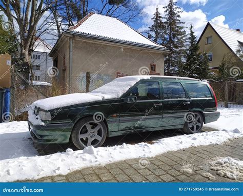 Old Classic Veteran Swedish Hatchback Car Volvo 850 Parked in Snow in ...