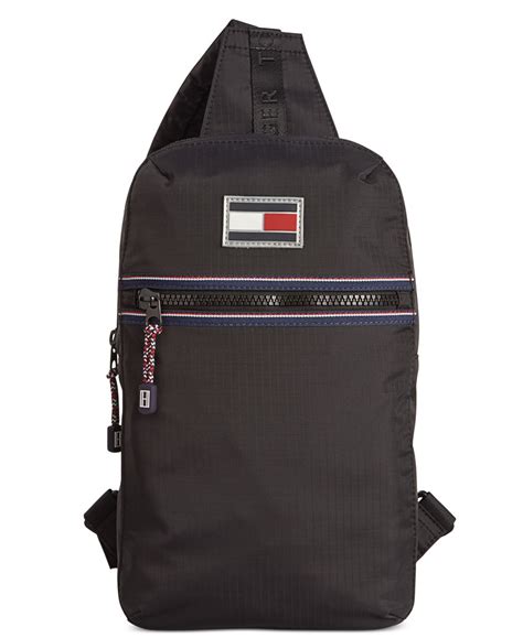 Lyst - Tommy hilfiger Ripstop Nylon Sling Bag in Black for Men