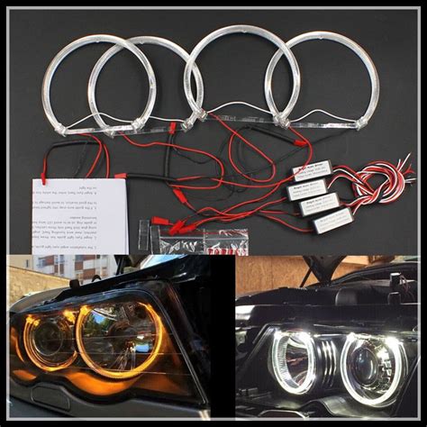 4*131mm Angel Eyes headlights white SMD LED Angel Eyes for BMW E46 E39 E38 E36 projector led ...