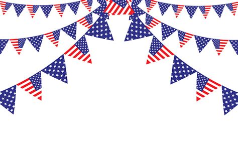 American Flag Bunting Stock Illustration - Download Image Now - iStock