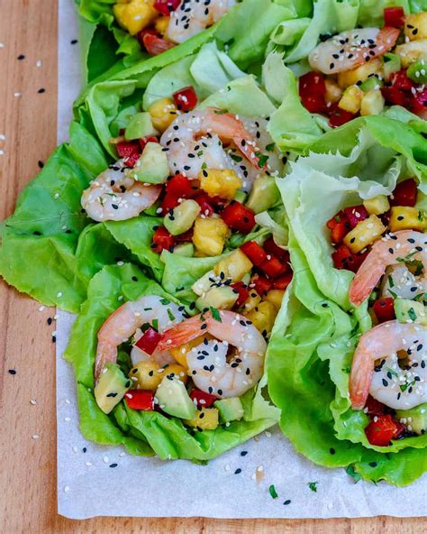 Easy Hawaiian Shrimp Lettuce Wraps Recipe | Healthy Fitness Meals