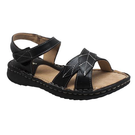 Women's Comfort Sandal with Ankle Strap Black - Walmart.com