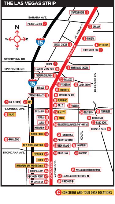 Las Vegas Strip Map | Casinobillionaire.Net | Las Vegas