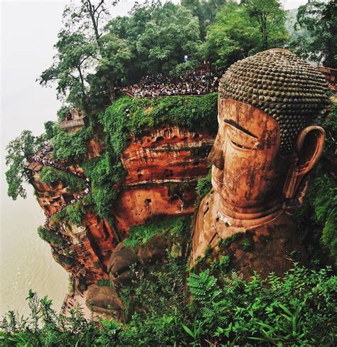 The Leshan Giant Buddha is a 71metre (233ft) tall statue, the biggest Buddha in the world. The ...