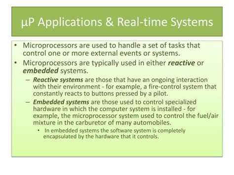 Applications of microprocessor