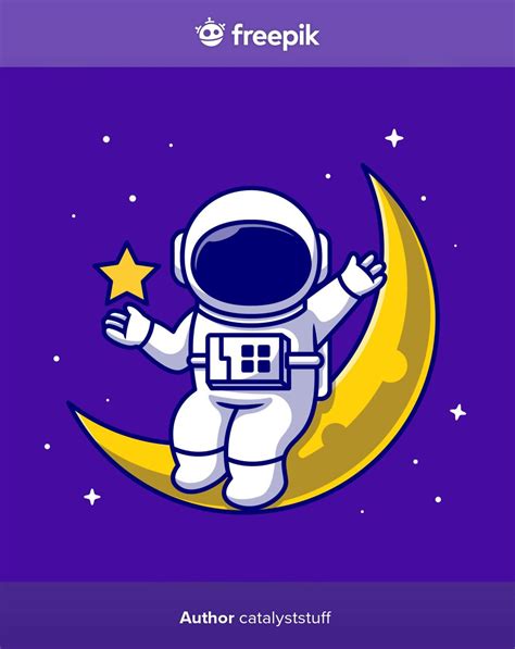 Premium Vector | Astronauts sitting on the moon with star cartoon icon illustration. science ...