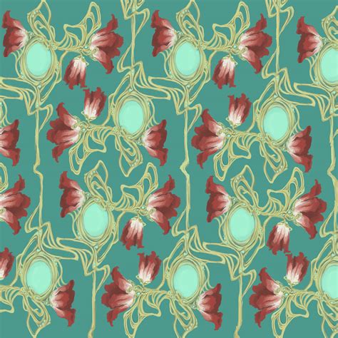 Art Nouveau Floral Pattern on Behance