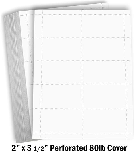 Amazon.com : Hamilco Blank Business Cards Cardstock Paper - White Perforated Card Stock - 80 lb ...