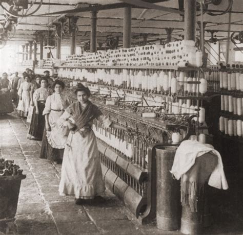 Women And Girls Working In The Spooling Room Of A Cotton Mill In Malaga ...