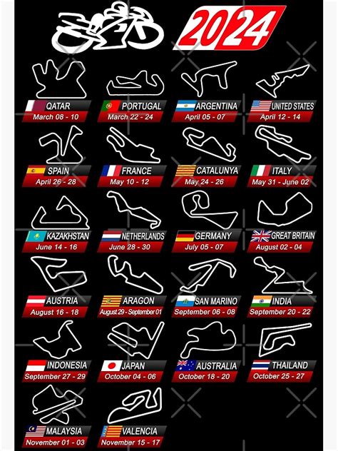 "Calendar season 2024 MotoGp circuits sport" Poster for Sale by ...