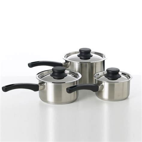 KH 3 Piece Saucepan Set Stainless Steel | YAMZAR Hospitality Supplies