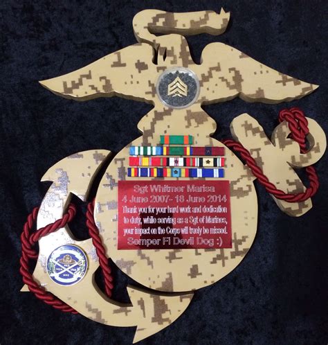 USMC plaque Questions on design or price contact Lunawood1775@gmail.com | Plaque design ...