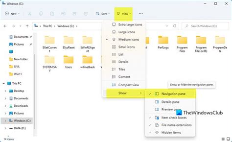 File Explorer Navigation Pane missing in Windows 11