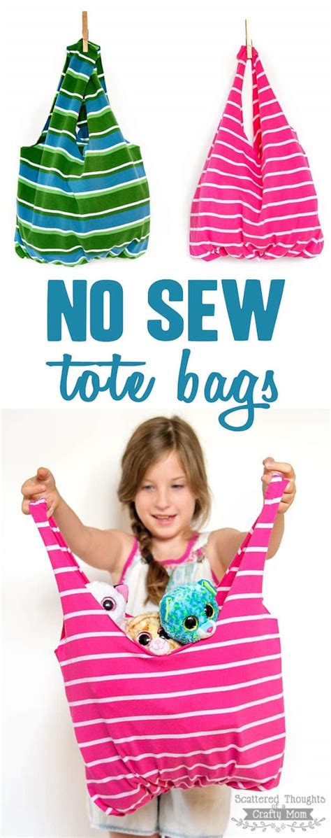 How to Make a Tote Bag From a T-shirt (no sew tote bag) - Scattered ...