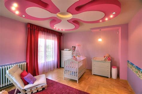 Stunning nursery in pink and purple with a ceiling design that is a showstopper - Decoist | Kids ...