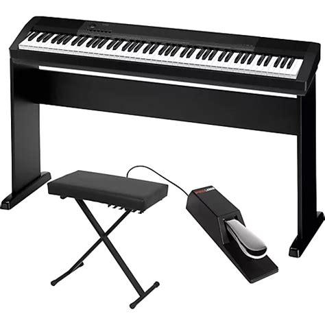 Casio CDP-130 Digital Piano with CS44 Wood Stand Sustain Pedal and Deluxe Keyboard Bench ...