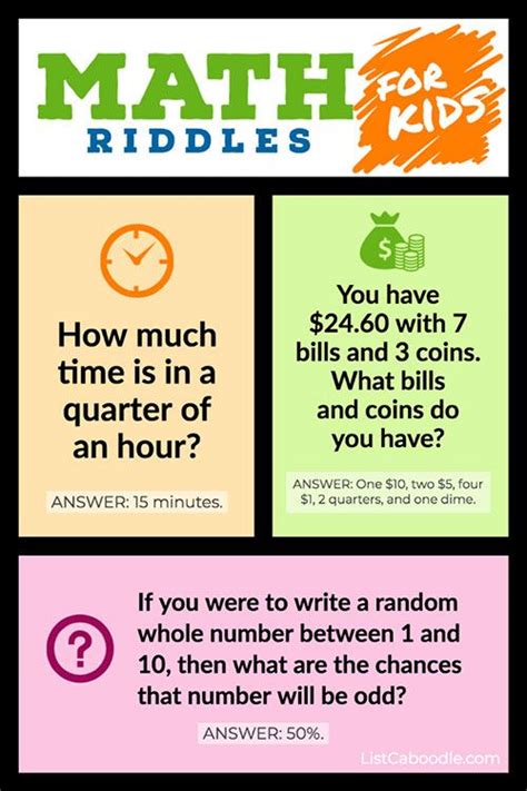 30 Math Riddles For Kids (With Answers Of Course) | ListCaboodle | Math ...