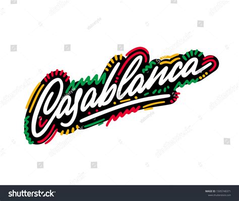 Casablanca Text Design Vector Calligraphy Typography Stock Vector (Royalty Free) 1505748371 ...