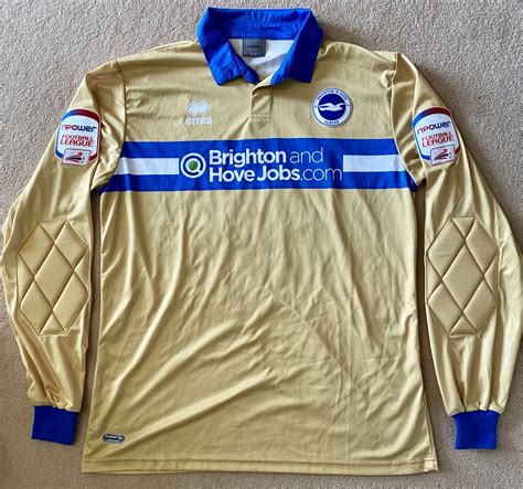 Brighton & Hove Albion Goalkeeper football shirt 2011 - 2013. Sponsored by Brighton & Hove Jobs.com