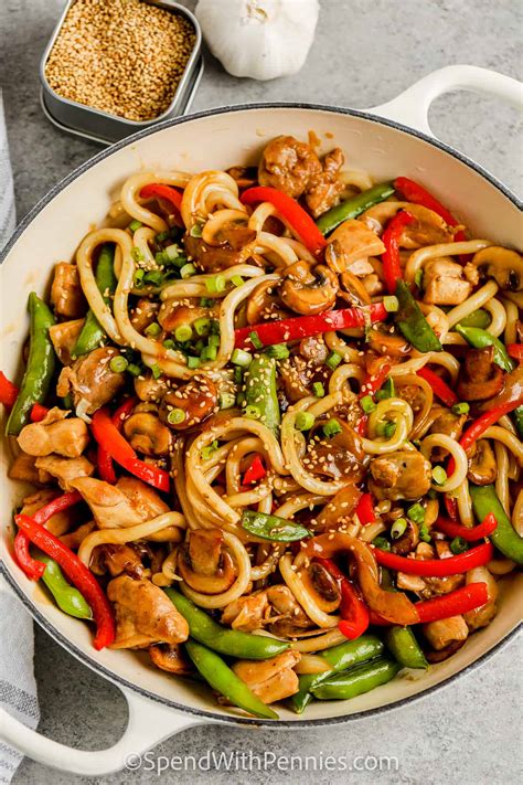 Chicken Udon Stir Fry – Spend With Pennies - Be Yourself, Feel Inspired